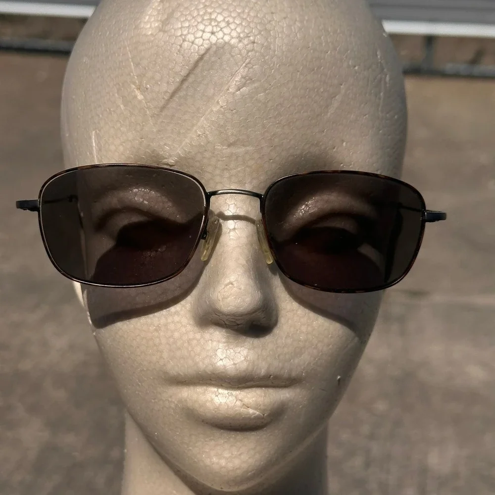 Safilo Elasta Sunglasses Gunmeta & Tortoise Rectangular Frame Italy 52-19-145